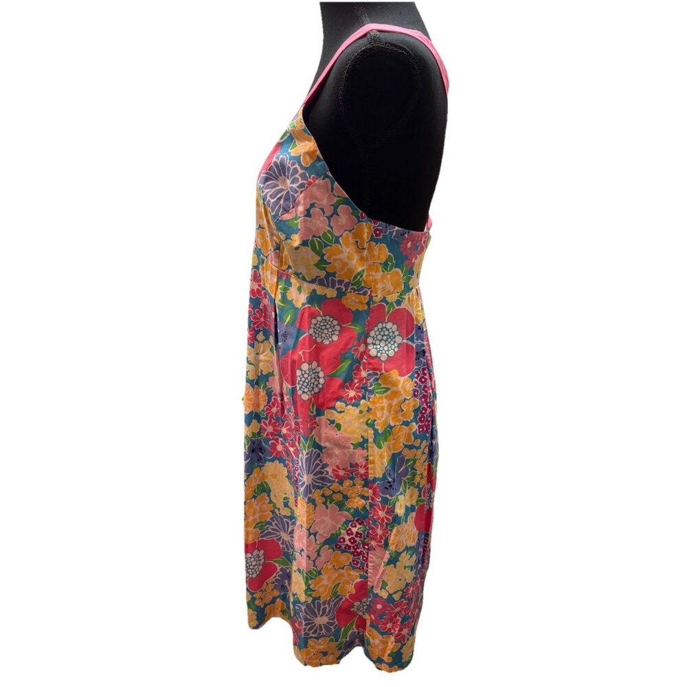Lilly Pulitzer Halter Sun Dress Pink Size 6 Floral Zip Closure Cross Back Straps - Picture 2 of 5